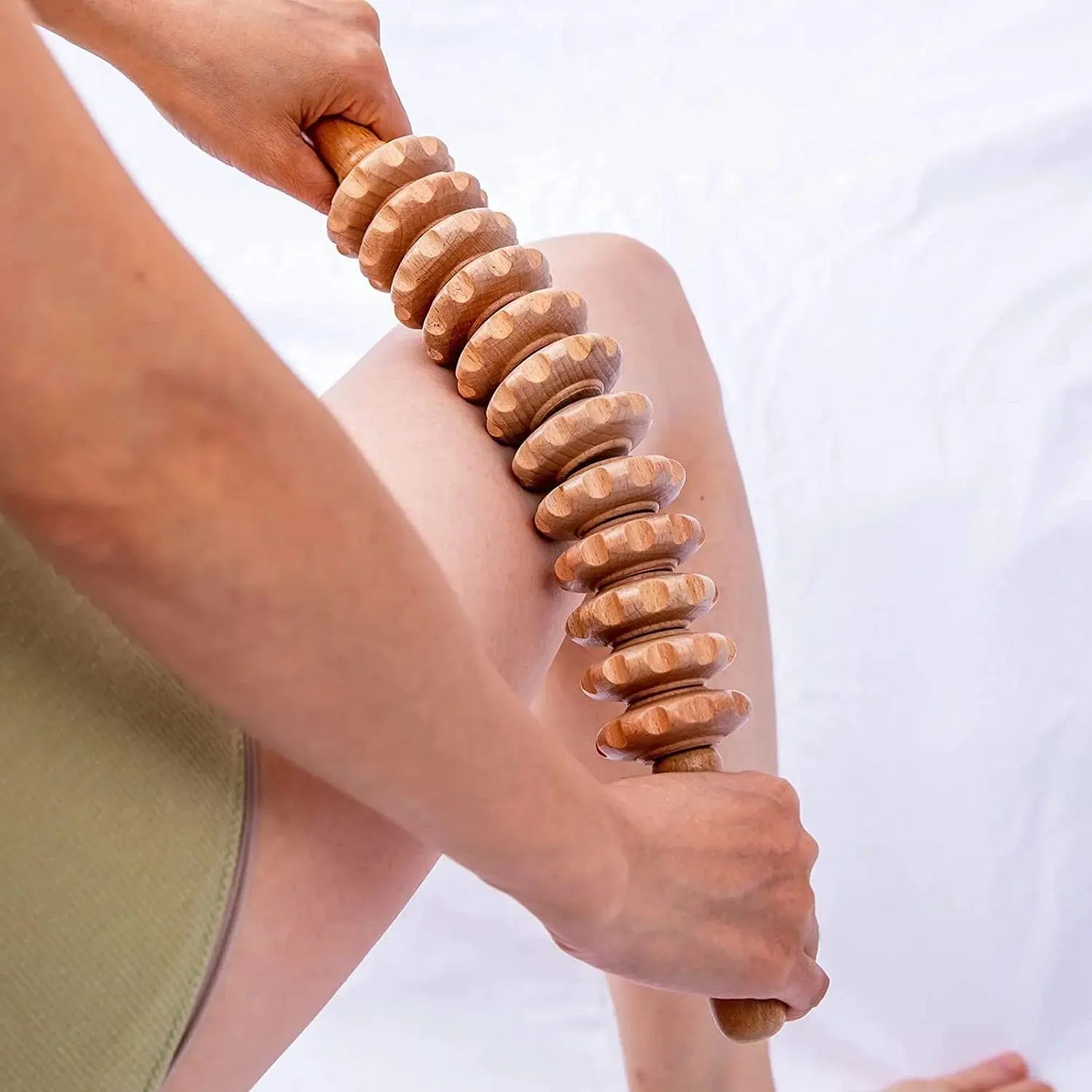 12-Roller Handheld Wooden Massager