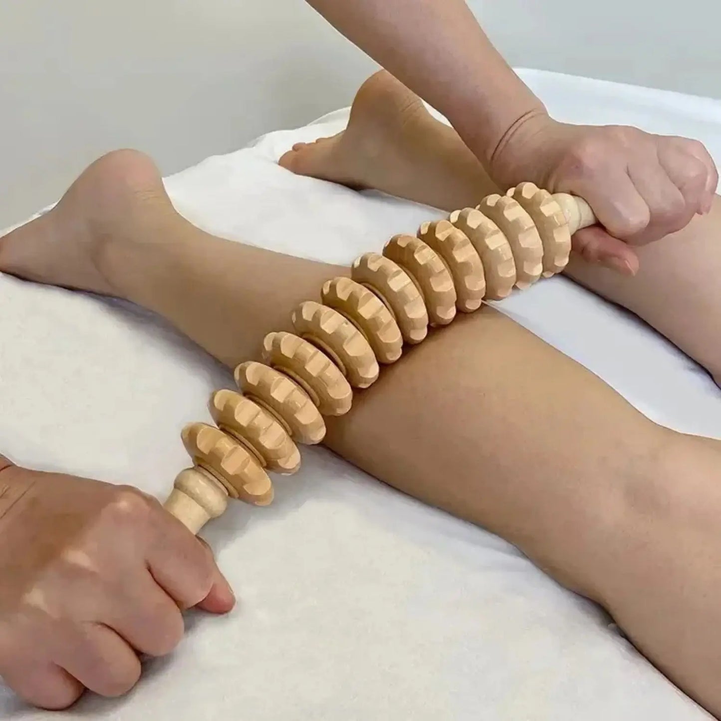 12-Roller Handheld Wooden Massager