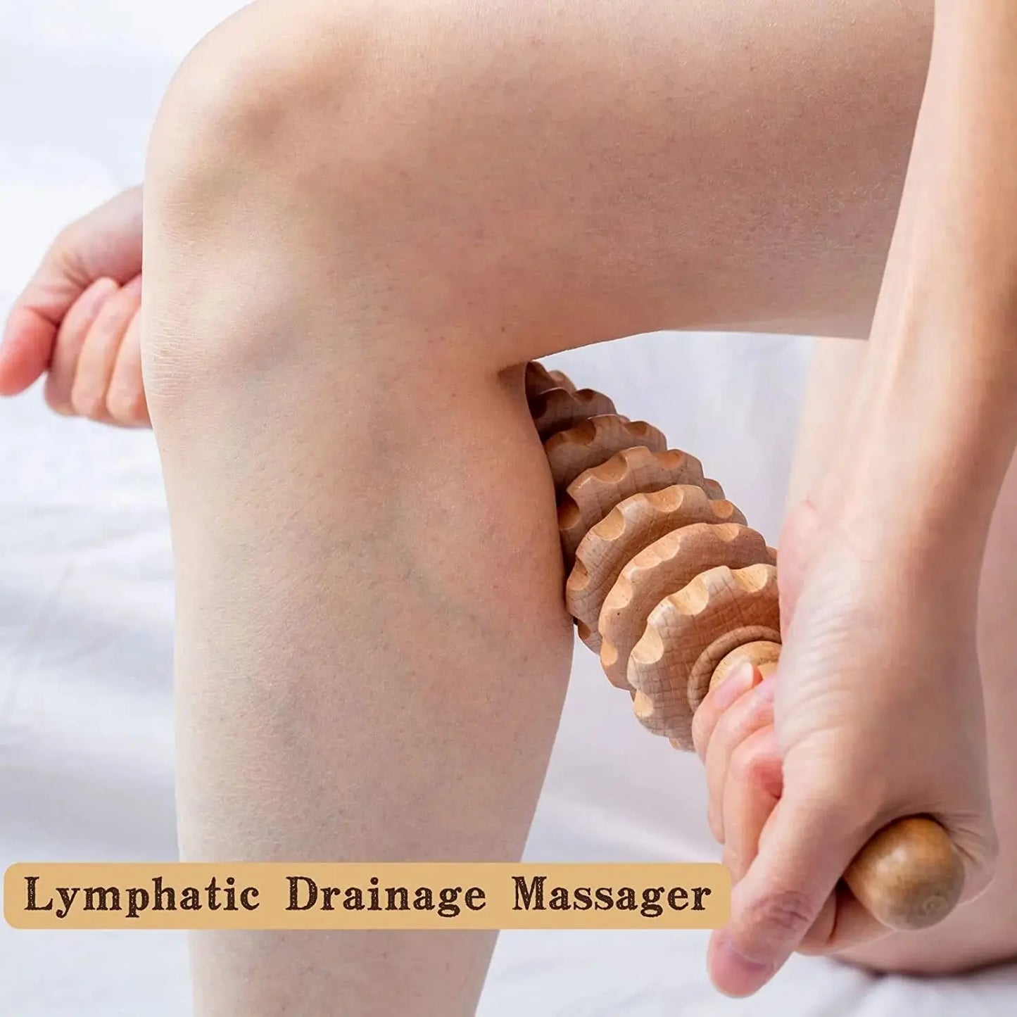 12-Roller Handheld Wooden Massager