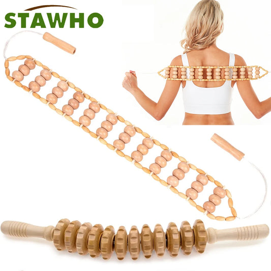 2-in-1 Wooden Massage Roller